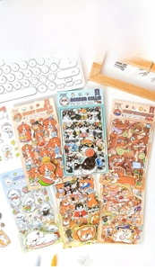 Détail d'autocollants transparents en PET pour scrapbooking avec motifs de chiens mignons