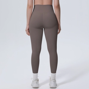 Detailansicht der High-Waist Yoga-Leggings mit V-Bund und Po-Lifting-Effekt-Nähten