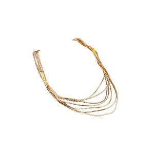 Minimalist multi-layer gold plated snake chain necklace with high-end polished finish
