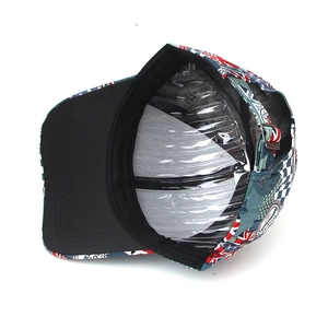 Graffiti baseball cap with Union Jack print featuring internal adjustable buckle and structure