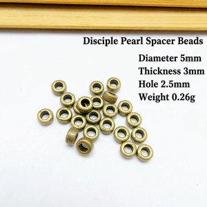 5mm vintage copper metal spacer bead detail for DIY jewelry showing 2.5mm inner hole size