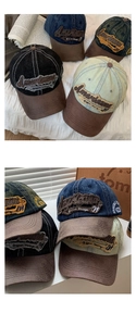 Collection of vintage washed denim baseball caps with American Original embroidery