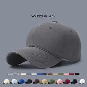 Baseball Cap Cotton Solid Color Adjustable Soft Top Breathable Outdoor Sun Protection Casual Sport Hat For Men Women