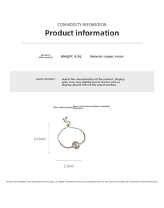 Spécifications de taille pour bracelet ajustable avec portrait ovale et zircons