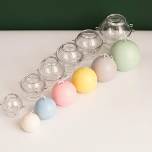 Spherical Candle Mold DIY Manual Clear Plastic Ball Scented Wax Mould For Crafting Round Ornament Making Heat Resistant