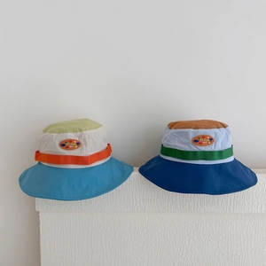 Kids quick-dry color-block bucket hats with sun protection in diverse vibrant colorways
