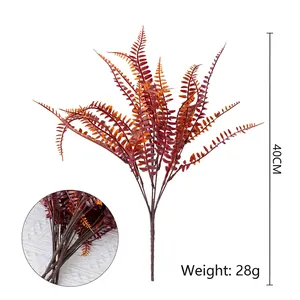 Close-up of artificial Persian fern 40cm height 28g weight with autumn foliage details