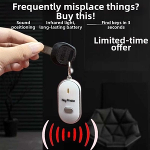 Key finder device with sound locator and LED light indicator for tracking lost items