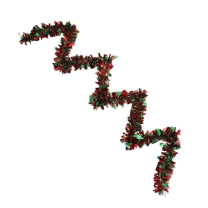 Guirlande de sapin de Noël aux couleurs festives rouge et vert pour décoration de fête