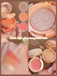 Vue détaillée de la palette 3 niveaux avec enlumineur champagne et fard à joues