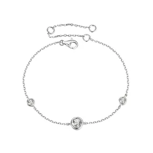 S925 Sterling Silver Moissanite Bracelet For Women Elegant Starry Bezel Set Chain Bracelet Fashion Commute Jewelry