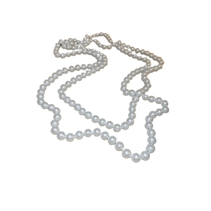 Elegant French vintage long pearl bead necklace for women with high-end minimalist design