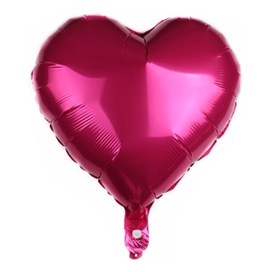 18-inch heart-shaped rose red foil balloon with metallic finish for wedding decor