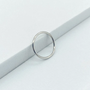 Minimalist S925 sterling silver open toe ring with polished mirror finish for women