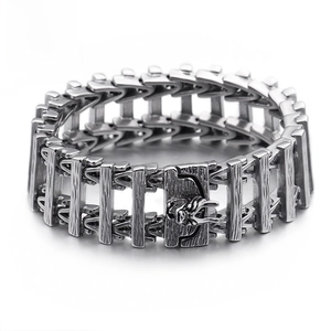 Dragon Wolf Head Stainless Steel Bracelet Men Mechanical Tank Chain Biker Punk Jewelry Hip Hop Style