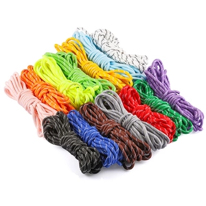 Colorful nylon braided paracord bundles in various vibrant colors for DIY crafts and accessories