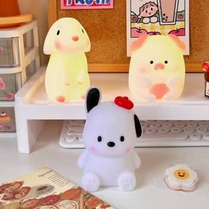 Cute cartoon animal silicone night lights featuring bunny and puppy for bedroom decor