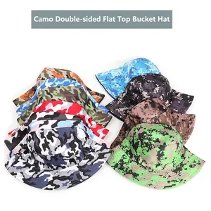 Bob réversible à motif camouflage pour homme, style militaire tactique de plein air