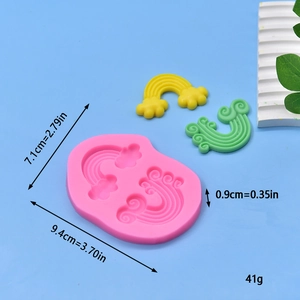Rainbow and cloud wave silicone mold for DIY soap, fondant, and candle making