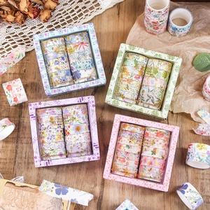 Floral Washi Tape Gold Foil Decorative Masking Tape For Scrapbooking Journaling DIY Arts Crafts Vintage Botanical