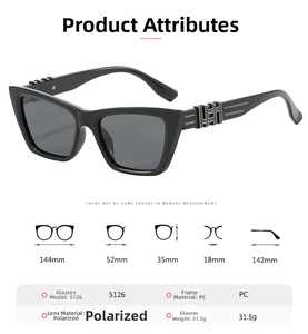 Detail showing the silver H-shaped metal hinge on black cat-eye polarized sunglasses