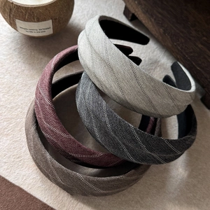 Striped herringbone fabric headbands set in four elegant colors for autumn and winter