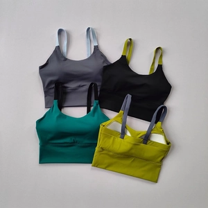 Reggiseni sportivi ad alto impatto in grigio-blu, nero, verde scuro e color zenzero