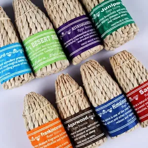 Traditional Nepali handmade rope incense bundle featuring various natural Himalayan scents
