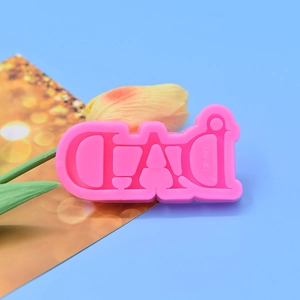 Pink DAD letter silicone mold for Father's Day chocolate fondant baking and DIY resin crafts