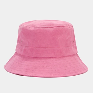 Minimalist pink canvas bucket hat with reinforced stitching for summer outdoor sun protection