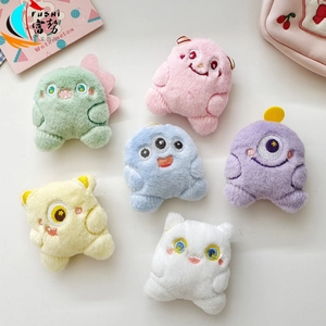 Cartoon Monster Plush Brooch Pin Cute Embroidered Soft Decorative Accessory For Bag Clothing DIY Ornament