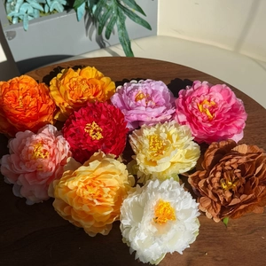 Artificial Peony Flower Hair Clip Handmade Fabric Floral Duckbill Hairpin For Women Retro Elegant Photography Accessory