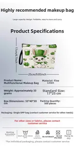 Dettaglio della trousse in lino con coniglietto incluse dimensioni e specifiche di peso