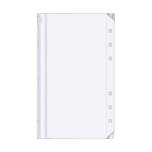 Transparent A6 PVC loose-leaf zipper storage pocket with 6 holes for binders
