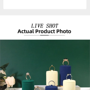 Microfiber ring display stands in various colors for jewelry photography and shop presentation