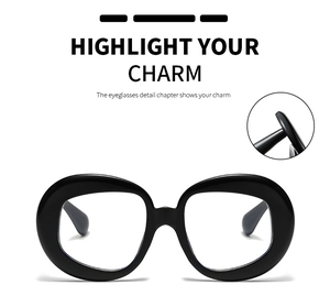 Detail of high-quality metal hinges on black oversized round retro frame glasses