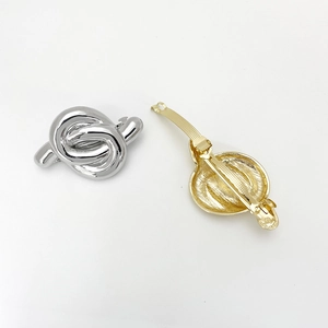 Barrettes à cheveux minimalistes en alliage avec nœud et fermoir à ressort doré et argenté