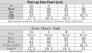 Tableau des tailles pour top tube sexy montrant les mesures pour les tailles XS S M L