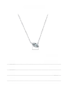 Detailed specs of S925 sterling silver necklace with marquise cut cubic zirconia pendant