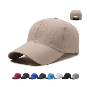 Baseball Cap Perforated Quick-Dry Breathable Adjustable Sun Protection Lightweight Sports Summer Solid Color For Men Women