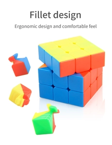 Detail view of the 3x3 magic cube internal anti-stick structure and fillet design