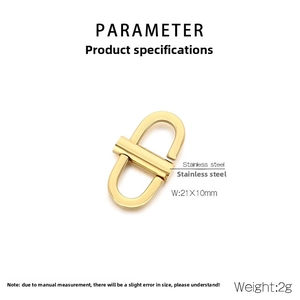 Detailed parameter of stainless steel gold chain adjuster buckle sized 21x10mm