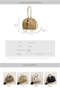 Detailed view of lightweight large capacity tote bag with size specs and material info