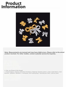 Pendentifs nœuds en acier inoxydable poli en doré et argent pour la création de bijoux