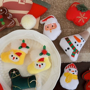 Christmas Mini Plush Accessories Santa Claus Snowman Dolls For DIY Bouquet Crafting Cartoon Festive Holiday Decorations