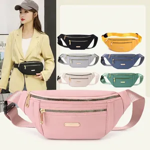 Unisex Fashion Waist Bag Nylon Waterproof Chest Crossbody Pack Multi Layer Zipper Adjustable Strap Streetwear Casual Style
