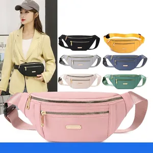 Unisex Fashion Waist Bag Nylon Waterproof Chest Crossbody Pack Multi Layer Zipper Adjustable Strap Streetwear Casual Style