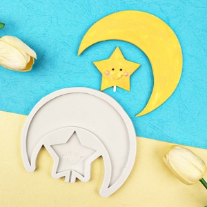 Moon and star fairy tale silicone mold for DIY cake decorating and handmade chocolate candy