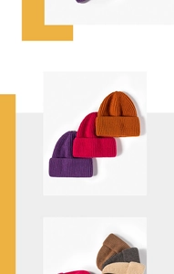 Close-up of thick ribbed knit texture and colorful options for winter beanies