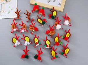 Detailset aus Weihnachts Rentiergeweih Clips und Strickmützen Haarnadeln für Mädchen